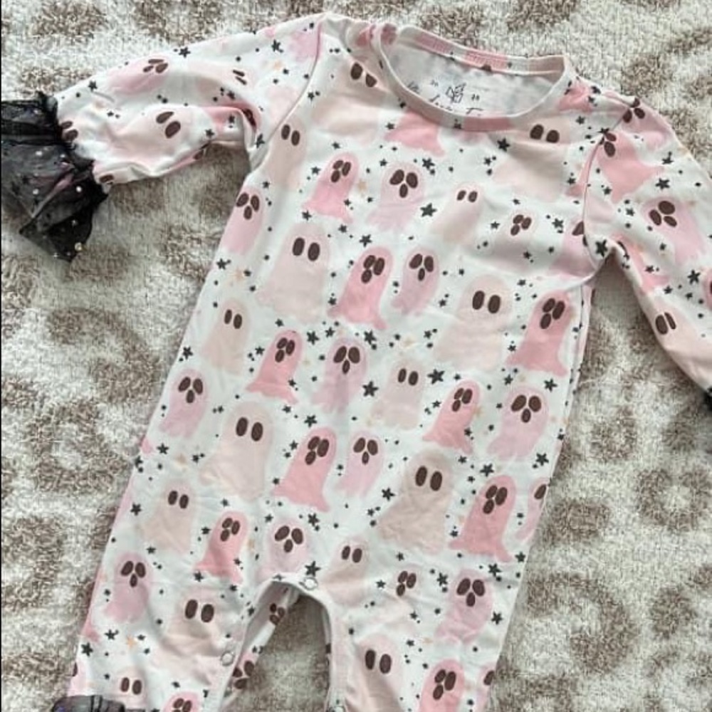 Modern Faye Boutique Pastel Ghost Ruffle Romper